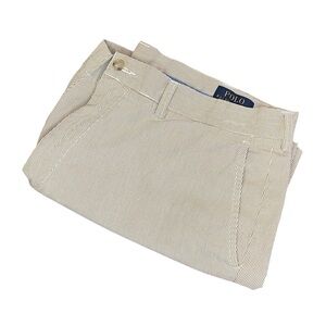 Polo Ralph Lauren Classic Fit 6” Tan White Striped Shorts Men’s Size 36 Preppy